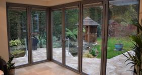 Bespoke corner bi folds has produced a stunning effect to this property